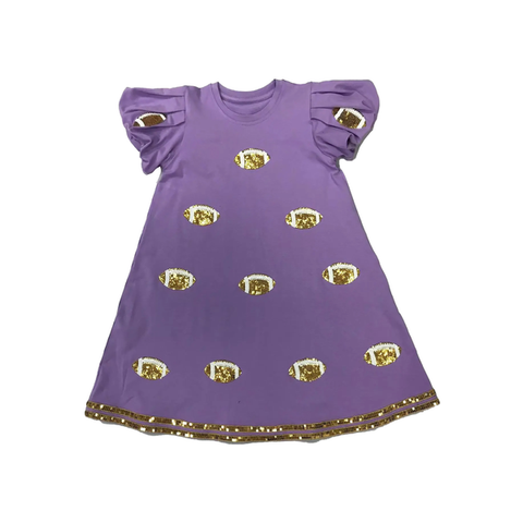 Tweenstyle by Stoopher - Puff Sleeve Football Dress - Lavender