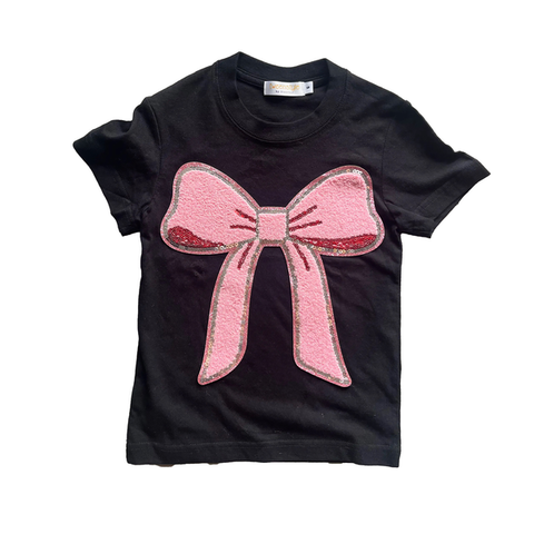 Tweenstyle by Stoopher - Chenille Bow Tee - Black