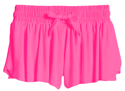 Suzette - Tween Fly Away Shorts - Neon Coral