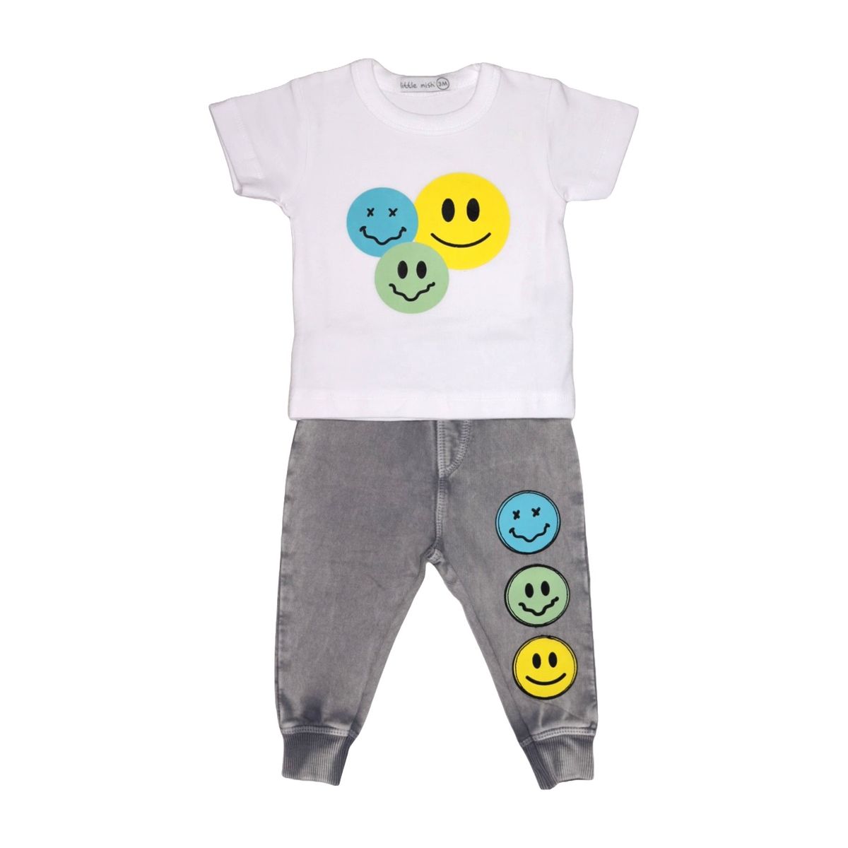 Little Mish - Silly Smiles Short Sleeve Tee and Pant Set