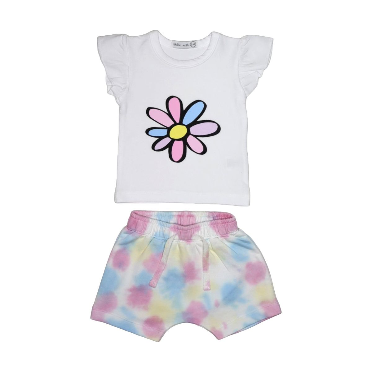 Little Mish - Happy Smile Tie Dye Shorts Set