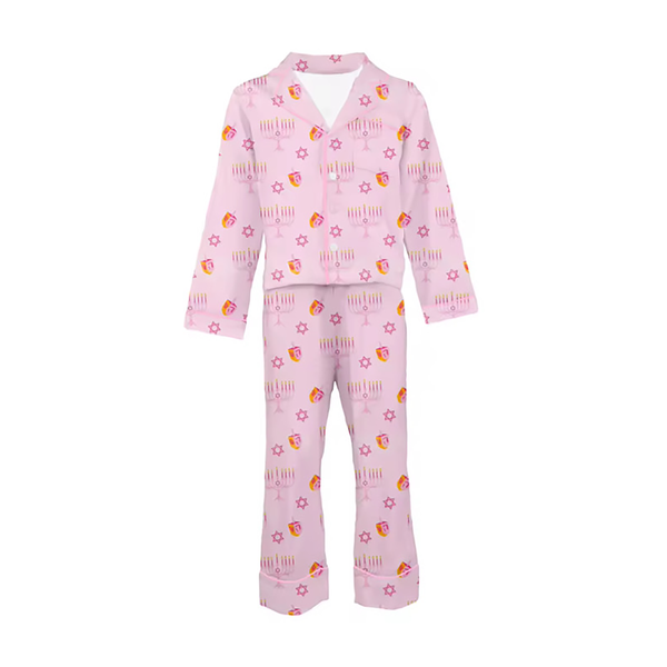 Tweenstyle by Stoopher - Hannukah Silky Loungewear Set - Light Pink