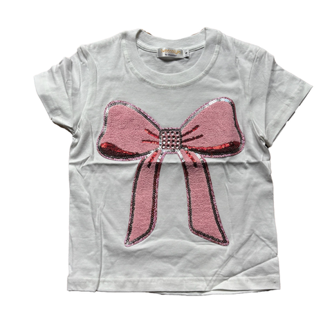 Tweenstyle by Stoopher - Chenille Bow Tee - White