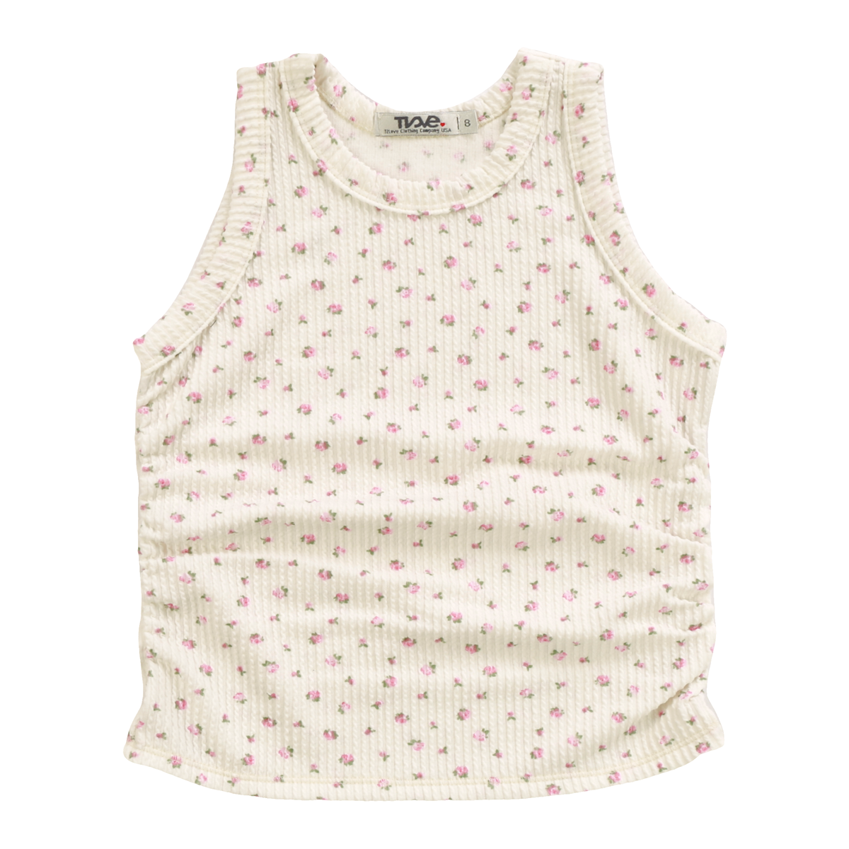 T2Love - Mini Florals Tank with Gathered Sides