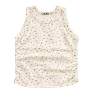 T2Love - Mini Florals Tank with Gathered Sides