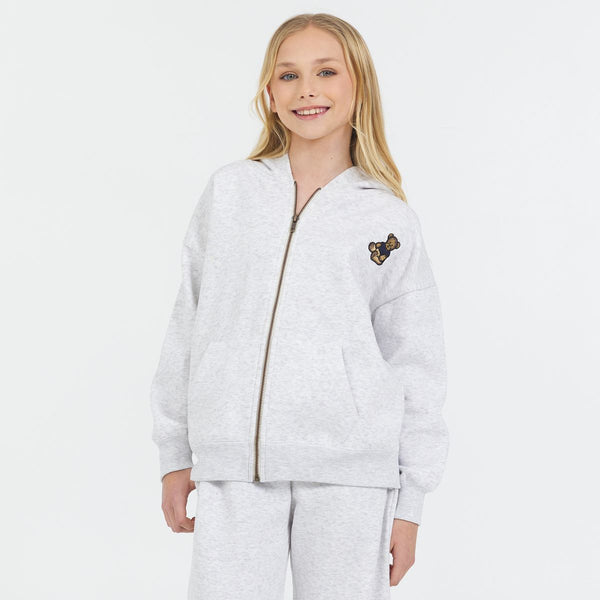 Vintage Havana - Full Zip Hoodie with Back Print and Front Teddy Bear