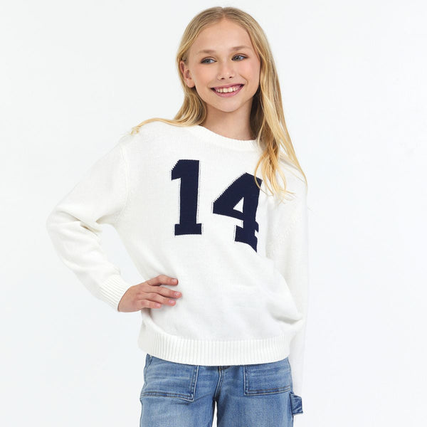 Vintage Havana - Number 14 Stitched Knit Sweater