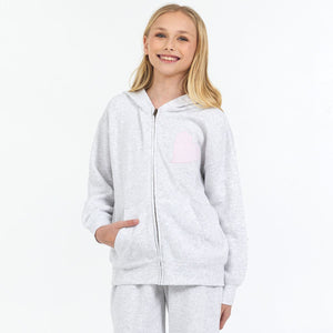 Vintage Havana - Love Rules Full Zip Hoodie with Heart Applique