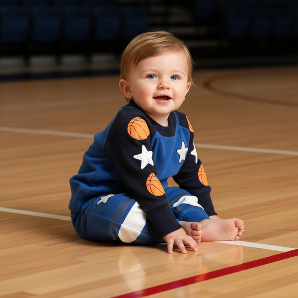 Little Mish -  Champions Basketball Shirt and Jogger Set