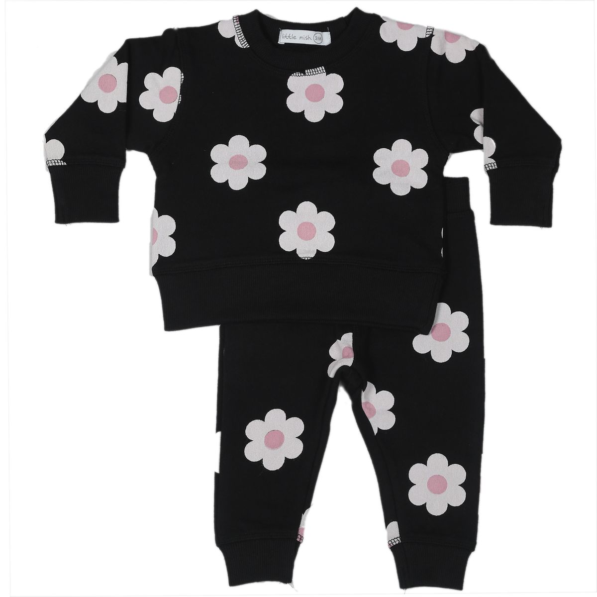 Little Mish - Flowers Shirt and Pants French Terry Set