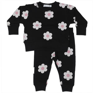 Little Mish - Flowers Shirt and Pants French Terry Set