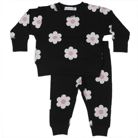Little Mish - Flowers Shirt and Pants French Terry Set