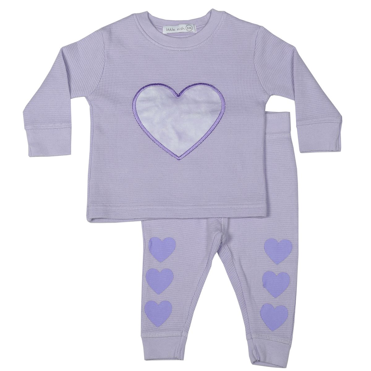 Little Mish - Heart Tie DyeThermal Shirt and Pant Set
