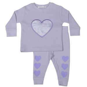 Little Mish - Heart Tie DyeThermal Shirt and Pant Set
