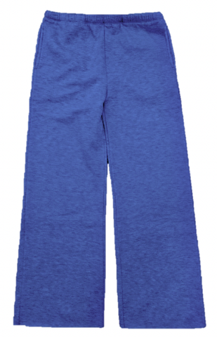 Suzette - Wide Leg Raw Edge Sweatpants - Blueberry