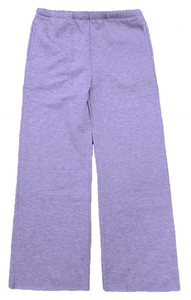 Suzette - Wide Leg Raw Edge Sweatpants - Violet Crush