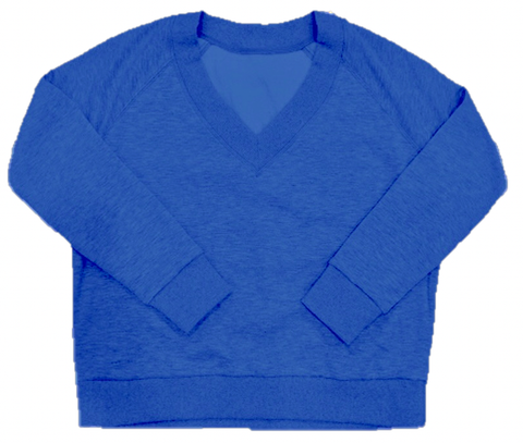 Suzette - V-Neck Cloud Sweatshirt - Blueberry