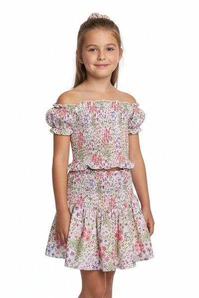 Tweenstyle by Stoopher - Spring Garden Smocked Skirt Set