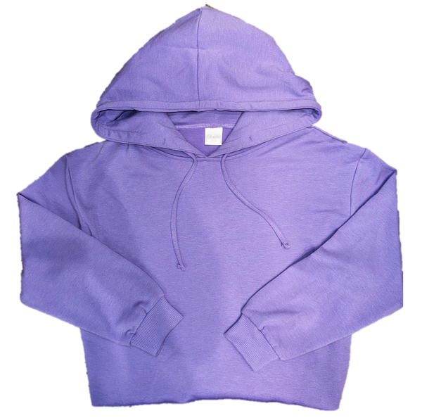 Suzette -Cloud Hoodie With Raw Edge Bottom-Violet Crush