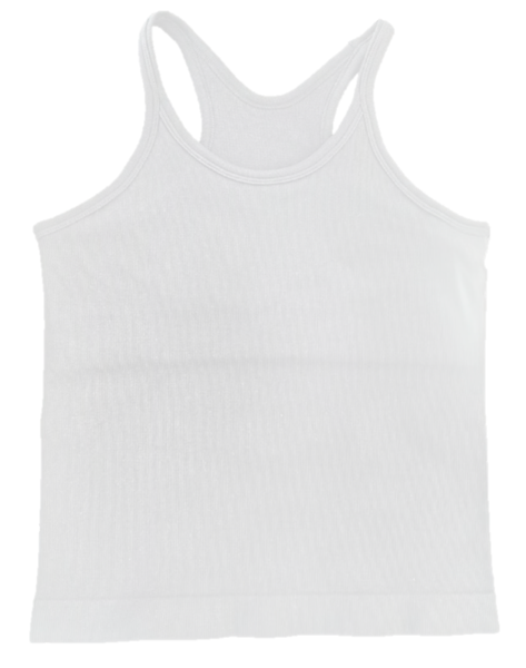 Suzette - Rib Tank With Built-in Shelf Bra-White