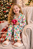 Tweenstyle by Stoopher - Christmas Tree Print Silky Loungewear Set