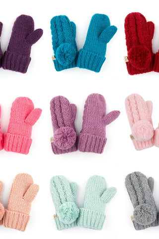 C.C Kids Pom Kids Glove with Fuzzy Lining
