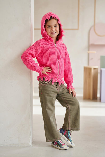 Tweenstyle - Neon Pink Zip Hoodie
