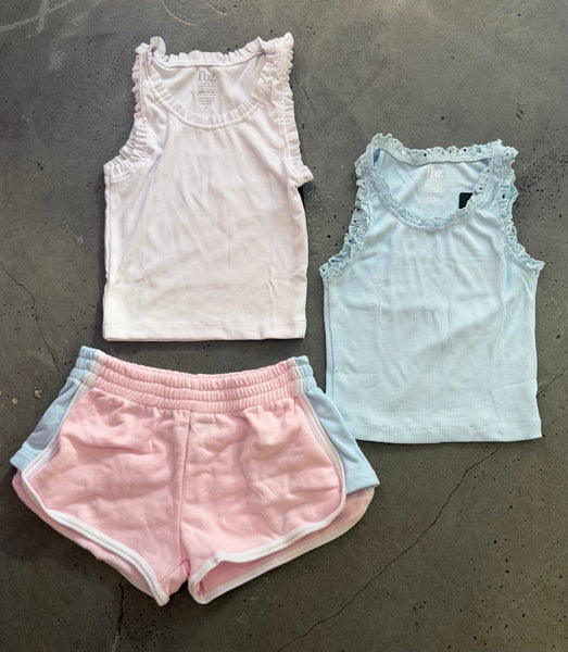 Flowers by Zoe -  Contrast Stripe Shorts - Light Pink