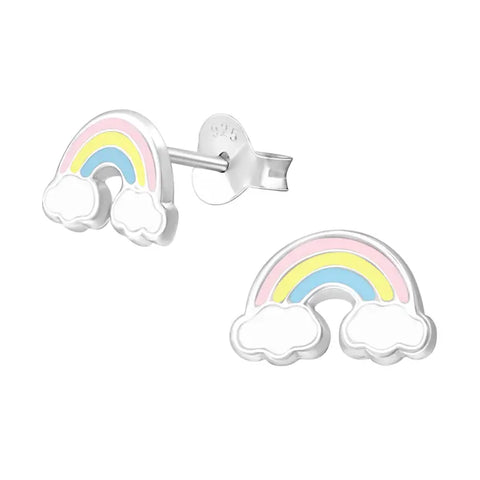 Lily Nily - Rainbow Design Stud Earrings in Sterling Silver