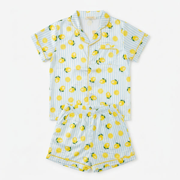 Tweenstyle -  Lemon Print Silky Loungewear Set