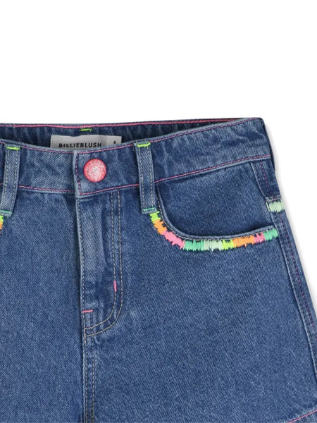 Billieblush - Embroidered-Detail Denim Shorts