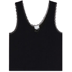 Suzette - Black Lace Trim Tank