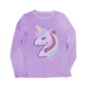Sparkle by Stoopher - Rainbow Unicorn - Lavender Long Sleeve Tee