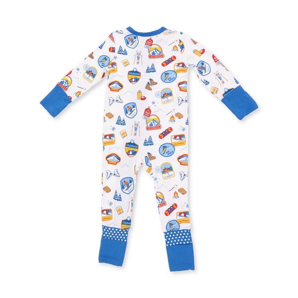 Angel Dear - Vintage Ski Patches  Convertible Romper
