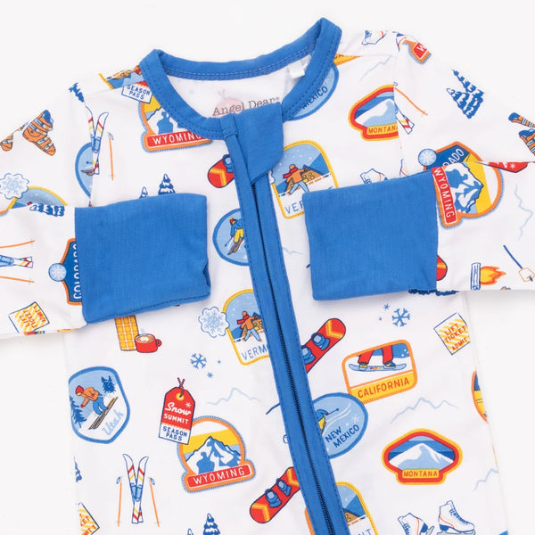 Angel Dear - Vintage Ski Patches  Convertible Romper