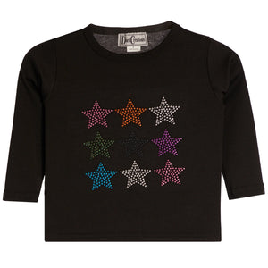 Dori Creations - LONG SLEEVE WITH MULTI STARS - BLACK RIB