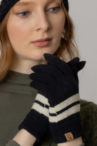 Super Soft Striped Knit Touch Gloves