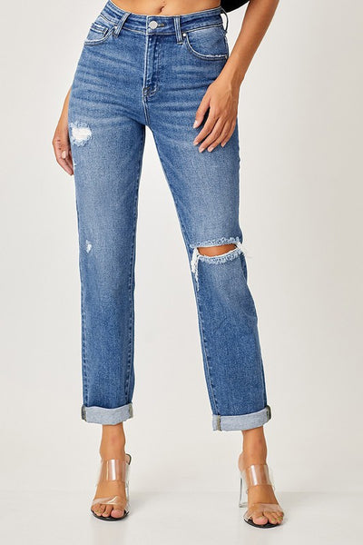 Risen Jeans - HIGH RISE SLIM GIRLFRIEND JEANS