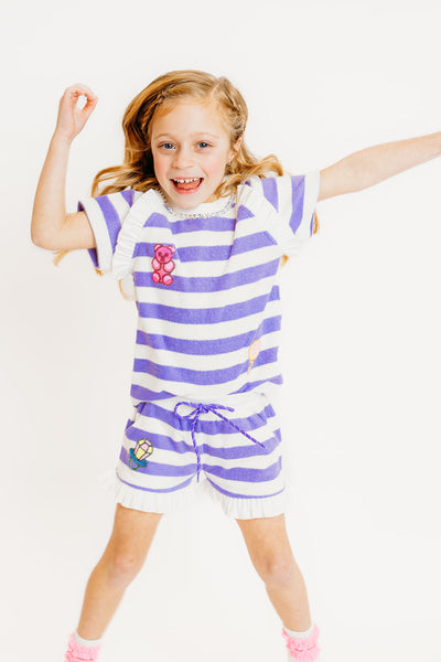 Purple Stripe Candy Terry Set