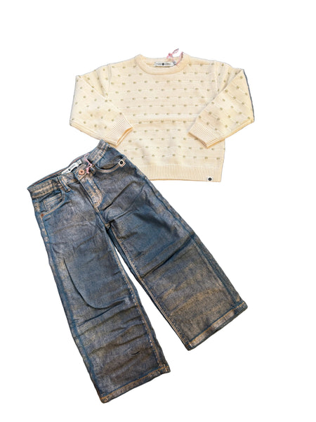 Babyface - Off White Knitted Pullover with Small Metallic Details