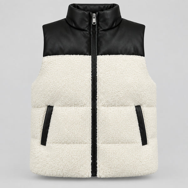 Tweenstyle by Stoopher - SHERPA/PLEATHER PUFFER VEST