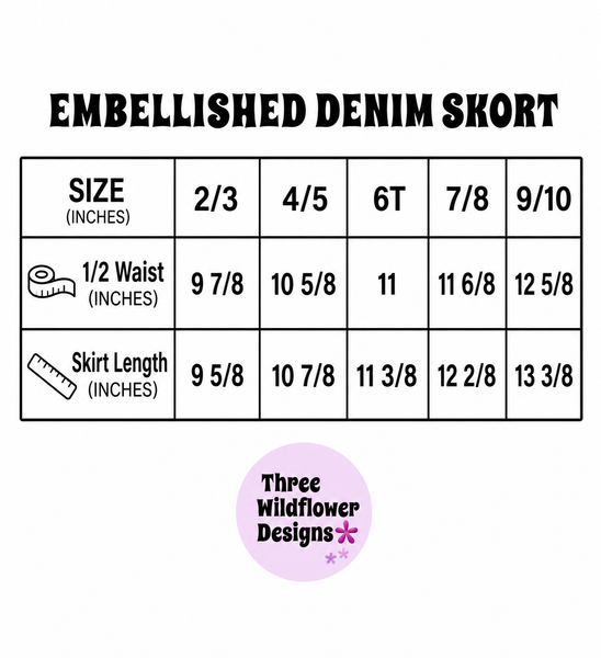 Denim Embellished Skort (PREORDER)