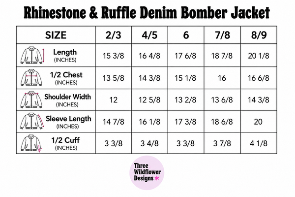 Rhinestone & Ruffle Denim Bomber Jacket