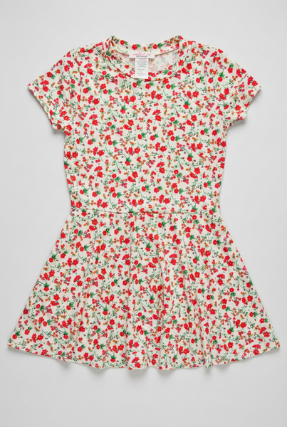 Tweenstyle by Stoopher - Ivory Floral Skater Dress