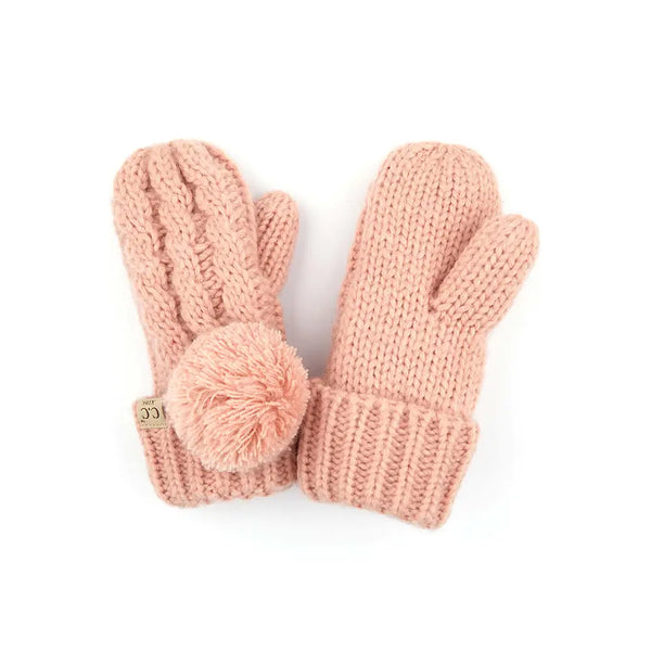 C.C Kids Pom Kids Glove with Fuzzy Lining