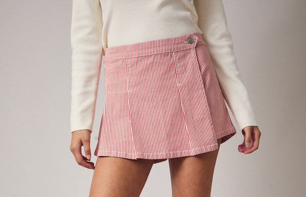Tweenstyle by Stoopher - Red Striped Wrap Skort