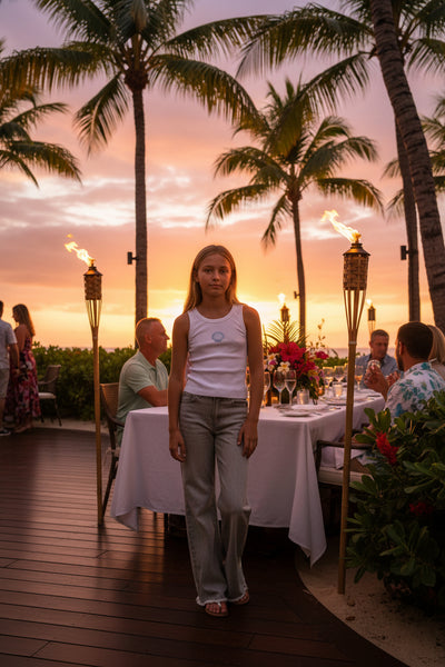 Tractr - Side Paneled Seam Wide Leg With Fray Hem