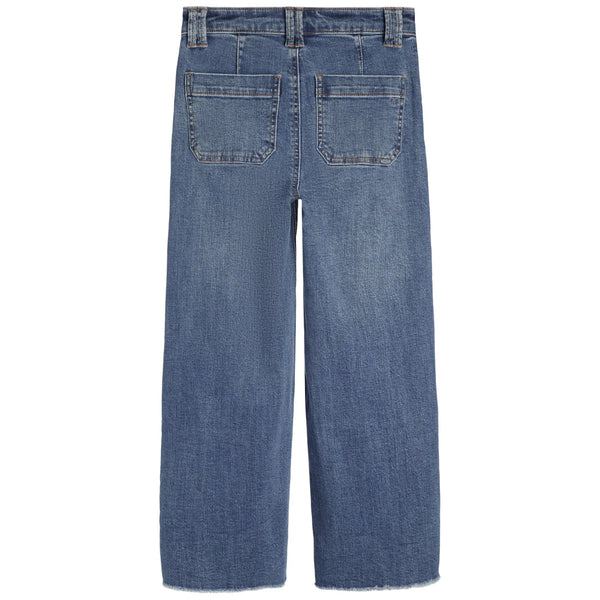 Tractr - HIGH RISE WIDE LEG CROP RAW HEM JEAN