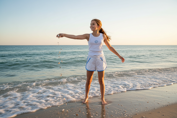 Flowers by Zoe - White Shorts with Blue Trim