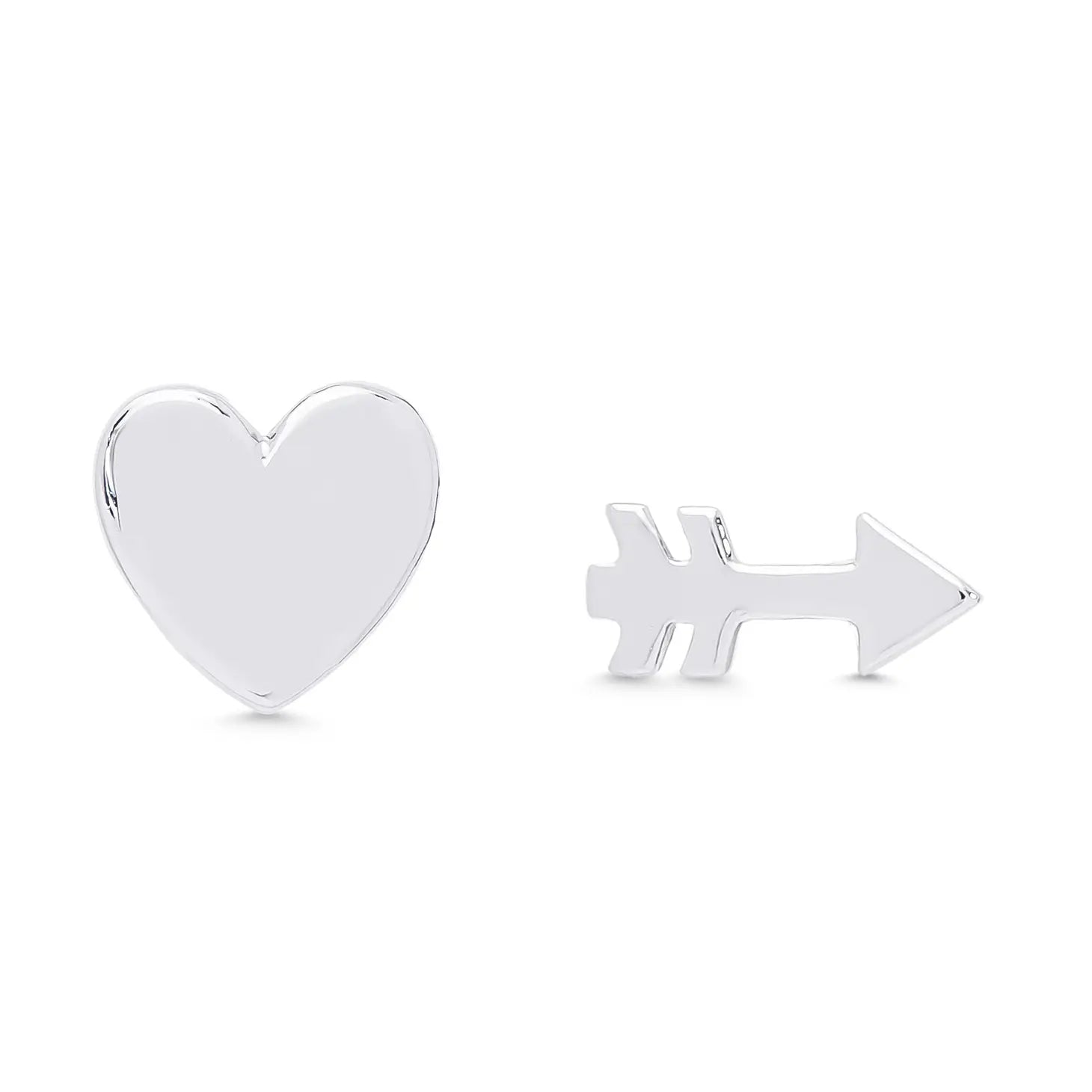 Lily Nily - Heart & Arrow Stud Earrings in Sterling Silver